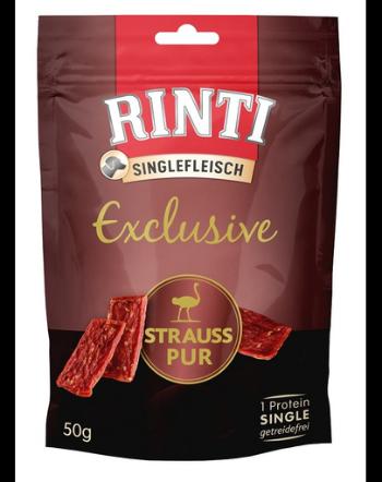 RINTI Singlefleisch Exclusive Snack Ostrich snack pentru caini cu strut 50 g