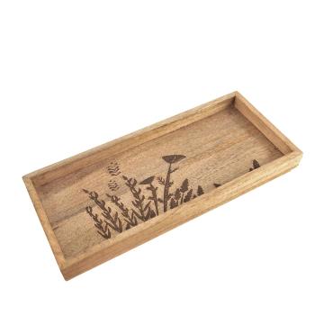  Tavă decorativă din lemn de mango InDecor Meadow,36 x 16 x 4 cm