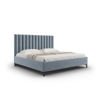 Pat matrimonial albastru deschis tapițat cu spațiu de depozitare și somieră 180x200 cm Casey – Mazzini Beds