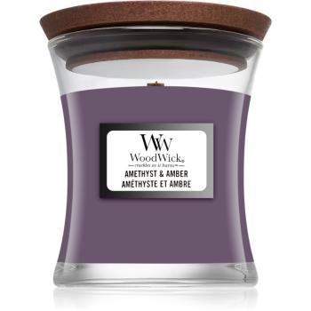 Woodwick Amethyst & Amber lumânare parfumată 85 g