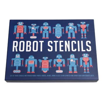 Set 4 șabloane pentru stencil cu roboți Rex London Robot Stencils