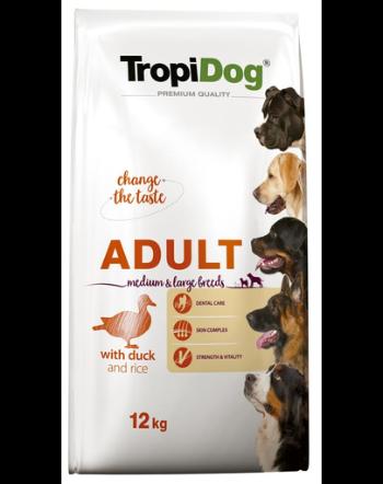 TROPIDOG Premium Adult M&amp;L rata si orez 12 kg hrana uscata pentru caini de rase medii si mari