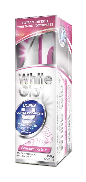 White Glo White Glo Pasta de dinți Sensitive Forte 150g + Periuță de dinți și periuță de dinți Interdental