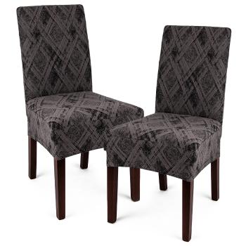Husă multielastică 4Home Comfort Plus pentru scaun, gri, 40 - 50 cm, set 2 buc.
