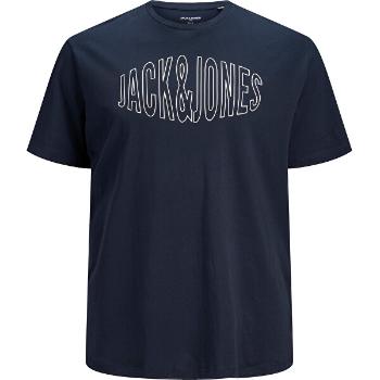 Jack&Jones PLUS Tricou pentru bărbați Relaxed Fit JORPRESTON 12193302 Navy Blazer 6XL
