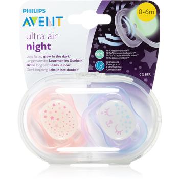 Philips Avent Soother Ultra Air Night 0-6 m suzetă Mix 2 buc