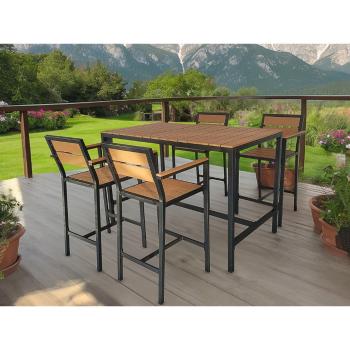 Set de dining pentru grădină în culoare naturală pentru patru persoane Nova – Bonami Selection