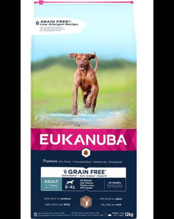 EUKANUBA Grain Free S-XL Adult 12 kg Hrana uscata pentru caini, cu vanat