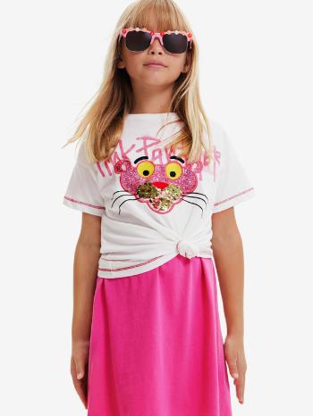 Desigual Pink Panther Tricou pentru copii Alb