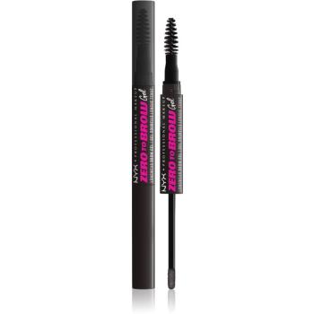 NYX Professional Makeup Zero To Brow Gel gel pentru sprancene cu aplicator culoare 08 Black 2 ml