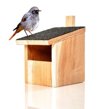Blumfeldt Casă de păsări pentru păsări care se cuibăresc în jumătăți de cavități, dispozitiv de suspendare, acoperiș din asfalt, lemn de cedru roșu