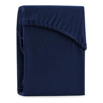 Cearșaf elastic pentru pat dublu AmeliaHome Ruby Siesta, 180-200 x 200 cm, albastru închis