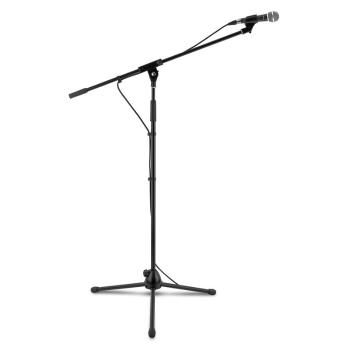 Auna KM 02, set microfon, negru, 4 piese, suport microfon, clemă, cablu, 5 m