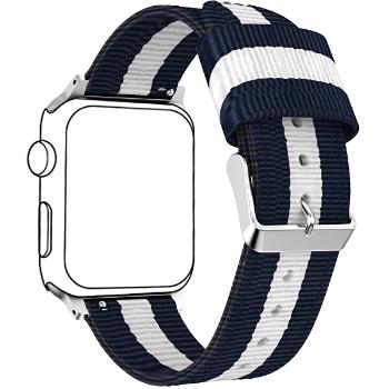 4wrist NATO Curea pentru Apple Watch - Blue/White 38/40 mm