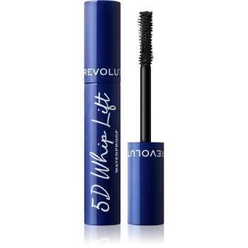 Makeup Revolution 5D Lash Whip Lift rimel pentru alungire rezistent la apă, pentru extra volum culoare Black 12 ml