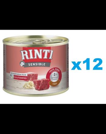 RINTI Sensible 12x185 g hrana umeda caini adulti cu alergii alimentare, vita si orez