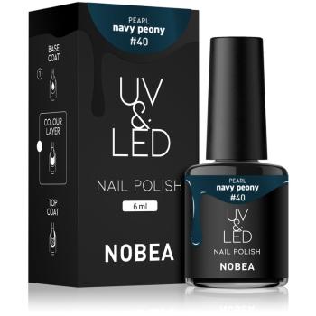 NOBEA UV & LED Nail Polish unghii cu gel folosind UV / lampă cu LED glossy culoare Navy peon #40 6 ml