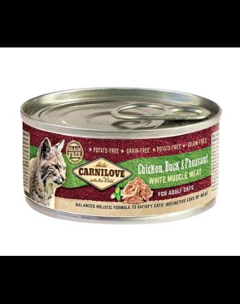 CARNILOVE Cat Chicken&amp;Pheasant 12 x 100 g hrana umeda pentru pisici, pui si fazan