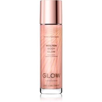 Makeup Revolution Glow Molten iluminator lichid pentru fata si corp culoare Rose Gold 100 ml