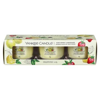 Yankee Candle Set de lumânări votive in sticlă Iced Berry Limonade 3 x 37 g