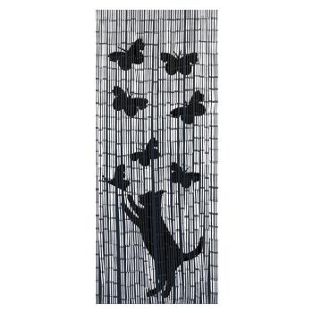 Perdea de ușă din bambus  neagră/gri 200x90 cm Cat and Butterfly - Maximex