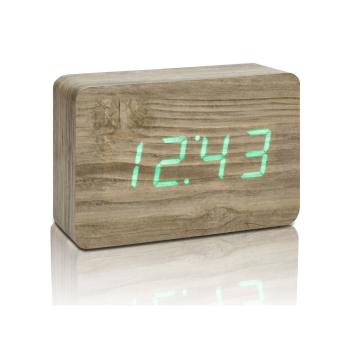 Ceas deșteptător cu LED Gingko Brick Click Clock, maro - verde