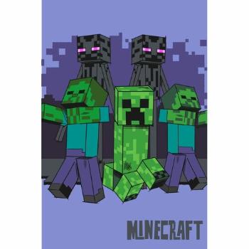 Jerry Fabrics Pătură din fleece pentru copii Minecraft Mobs vin după tine, 100 x 150 cm