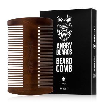 Angry Beards Pieptene din lemn pentru barbă Woody (Beard Comb)