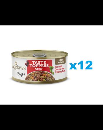 APPLAWS Taste Toppers Tocana pentru caini, cu carne de vita, morcovi si mazare 12x156 g