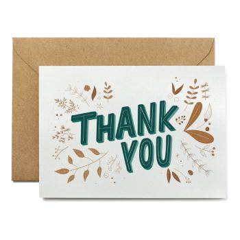 Card de mulțumire cu plic din hârtie reciclată Printintin Thank You, format A6