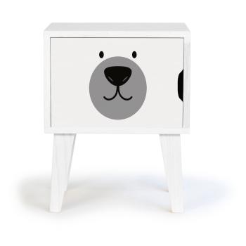 Noptieră din lemn pentru copii Little Nice Things Polar Bear