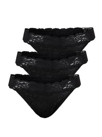 Pieces 3 PACK - tanga pentru femei PCELSY 17119040 Black M