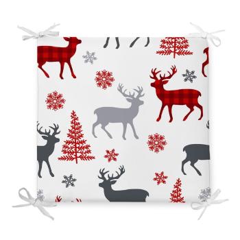 Pernă de scaun din amestec de bumbac cu model de Crăciun Minimalist Cushion Covers Holly Night, 42 x 42 cm