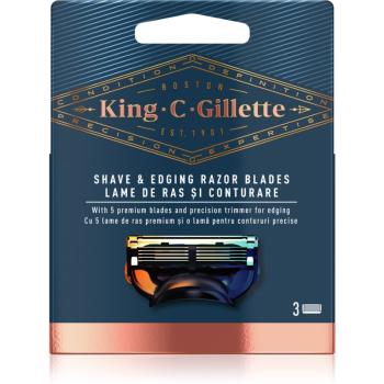 King C. Gillette Shave & Edging Razor heads capete de schimb pentru ras 3 buc
