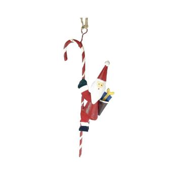 Decorațiune de agățat de Crăciun Santa Hanging on Candycane - G-Bork