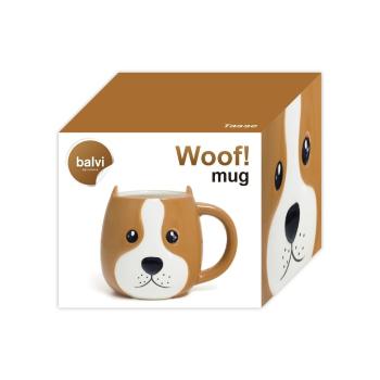 Cană din ceramică Balvi Woof, 400 ml, maro