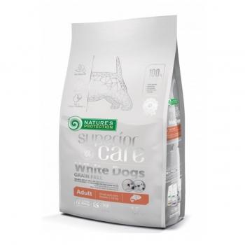 NATURES PROTECTION Superior Care White Dogs Small&Mini, Somon, hrană uscată fără cereale câini, reducerea petelor maronii la câinii albi, 1.5kg