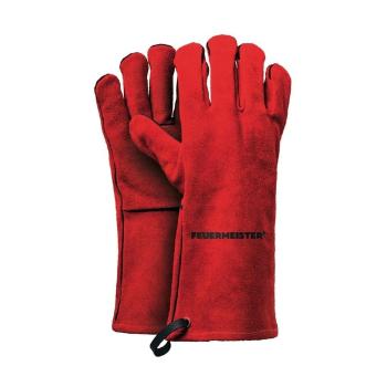 Piele pentru bărbați mănuși pentru grătar Feuermeister BBQ Premium (putini) roșu