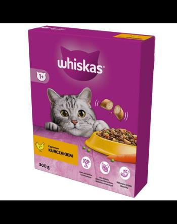 WHISKAS Adult 6x300 g hrana uscata cu pui delicios pentru pisici adulte