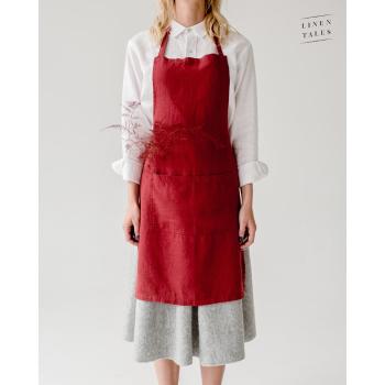 Șorț de bucătărie din in Linen Tales Daily Apron, 80 x 55 cm, roșu