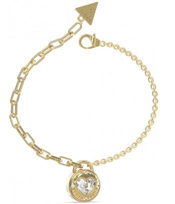 Guess Brățară romantică placată cu aur Rolling Hearts JUBB03353JWYG 14,5 - 18,5 cm - S