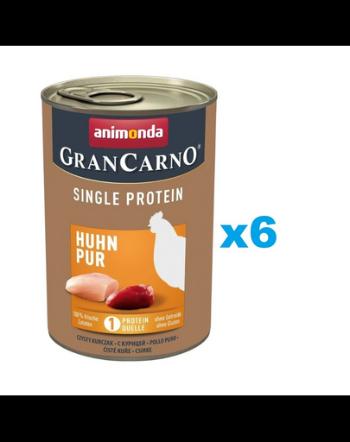 ANIMONDA Gran Carno Single Protein Adult Chicken Pur 6x400 g Mancare umeda monoproteica, cu pui, caine adult