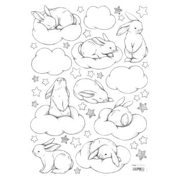 Folie cu stickere 30x42 cm Bunnies, Clouds And Stars – Lilipinso