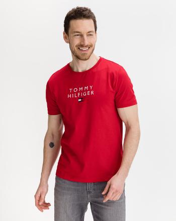 Tommy Hilfiger Embroidered Logo Tricou Roșu