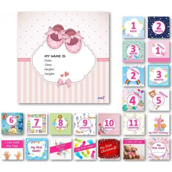 KidPro Milestone Cards Baby Girl carduri de referință