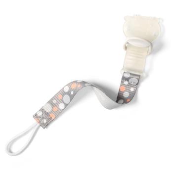 BabyOno Pacifier Holder clips pentru suzetă pentru nou-nascuti si copii Grey/Orange 1 buc