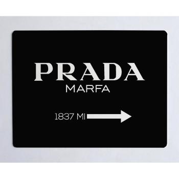 Pad pentru tastatură și mouse Little Nice Things Prada, 55 x 35 cm, negru