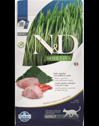 FARMINA N&amp;D Spirulina Cat Adult Lamb &amp; Wolfberry 1,5 kg Hrana uscata pisici, cu miel si spirulina