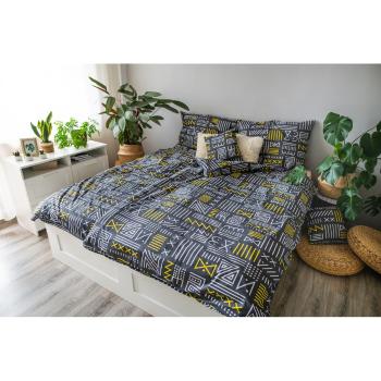 Lenjerie de pat gri din bumbac pentru pat de o persoană 140x200 cm LP Dita Runy – Cotton House