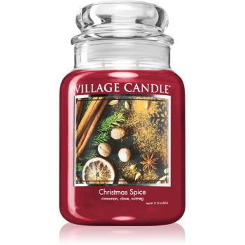 Village Candle Christmas Spice lumânare parfumată  (Glass Lid) 602 g